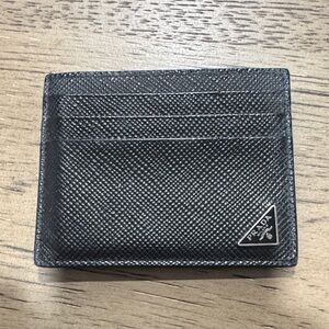 Prada Textured Black Card Holder